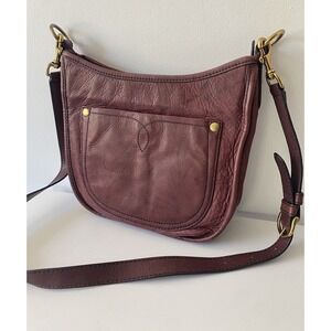 FRYE Campus Rivet Crossbody Bag Leather Burnt Brown Burgundy Wine Purse